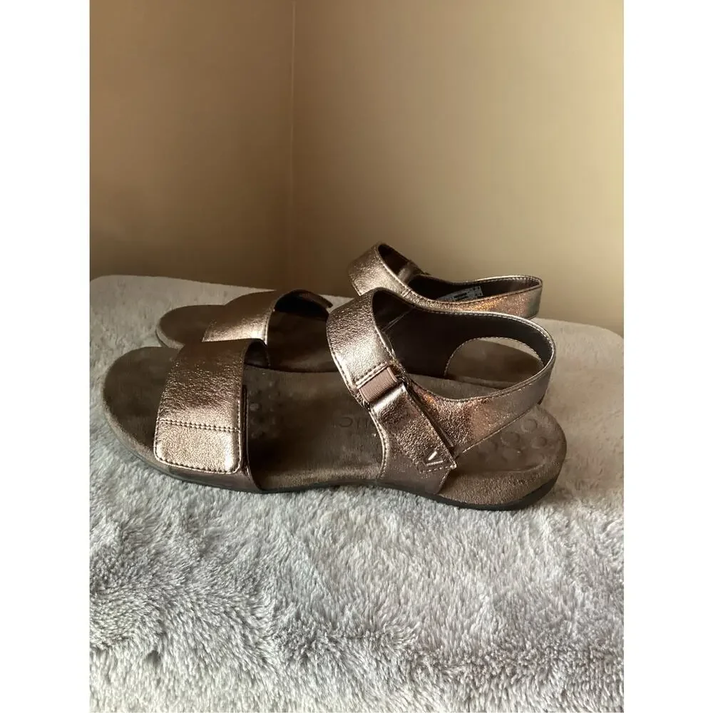 Vionic adjustable sandals marsala Metallic Gunmetal women's size 10